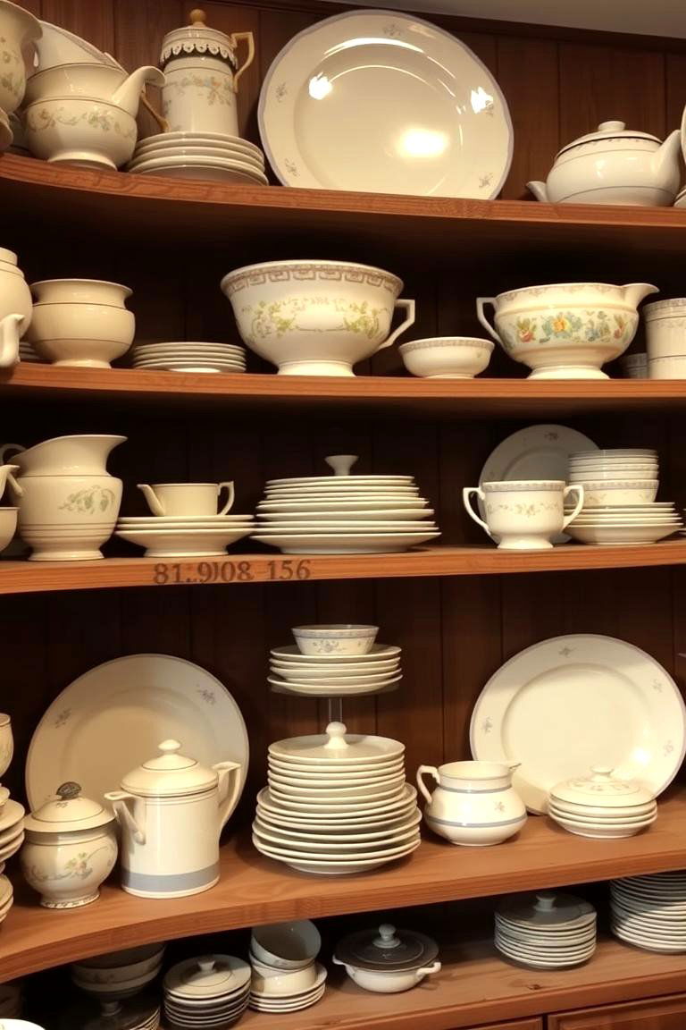 Vintage Dishware Displays - 24 Shabby Chic Kitchen Ideas