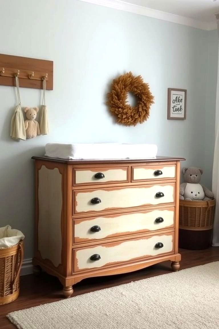 Vintage Dresser Changing Table - 24 Farmhouse Nursery Ideas