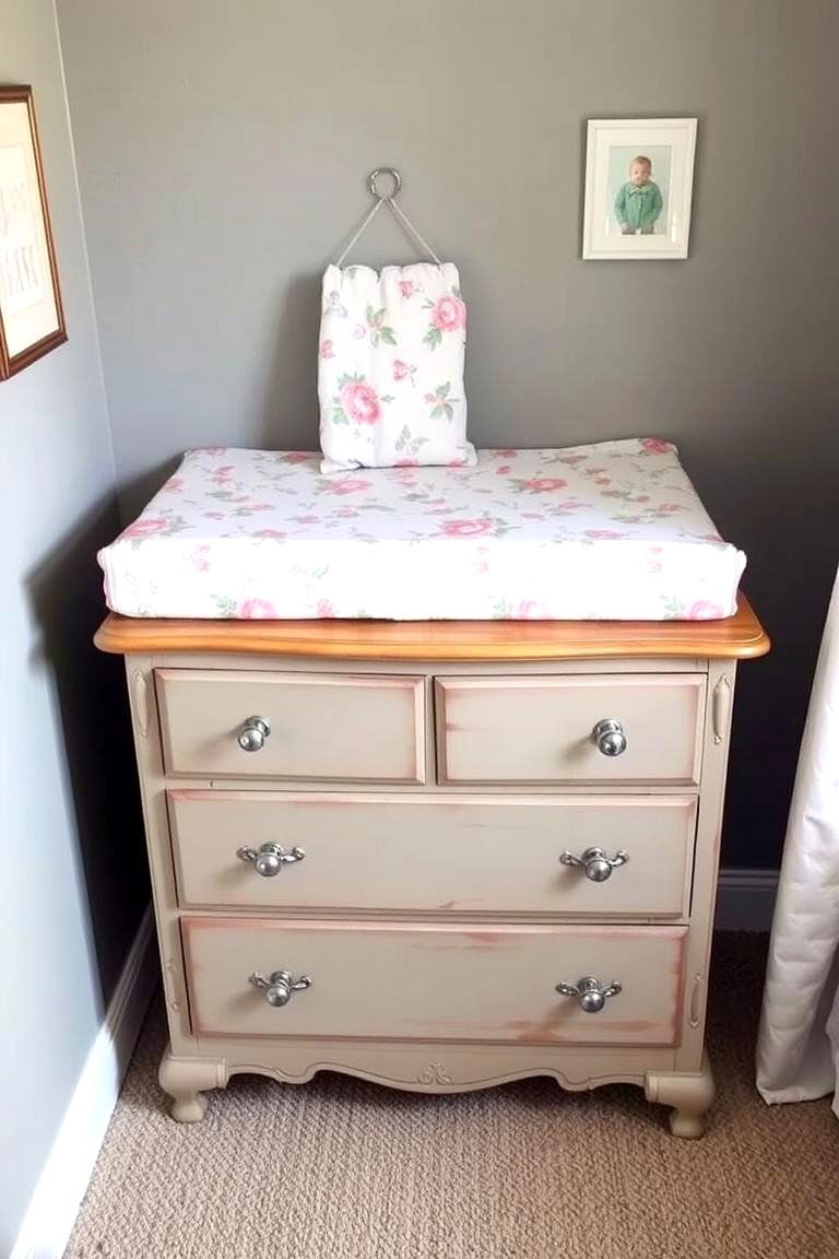 Vintage Dresser as a Changing Table - 24 Vintage Nursery Ideas