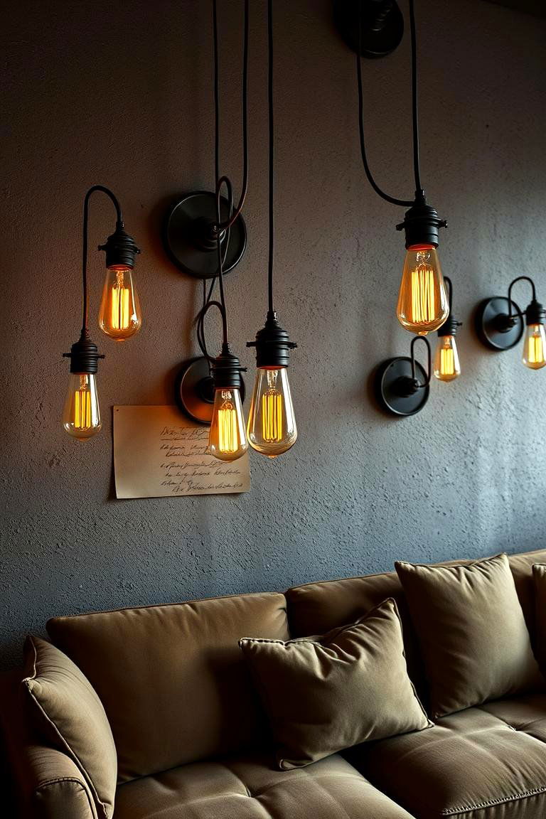 Vintage Edison Bulb Sconces for Retro Appeal - 24 Living Room Wall Lighting Ideas