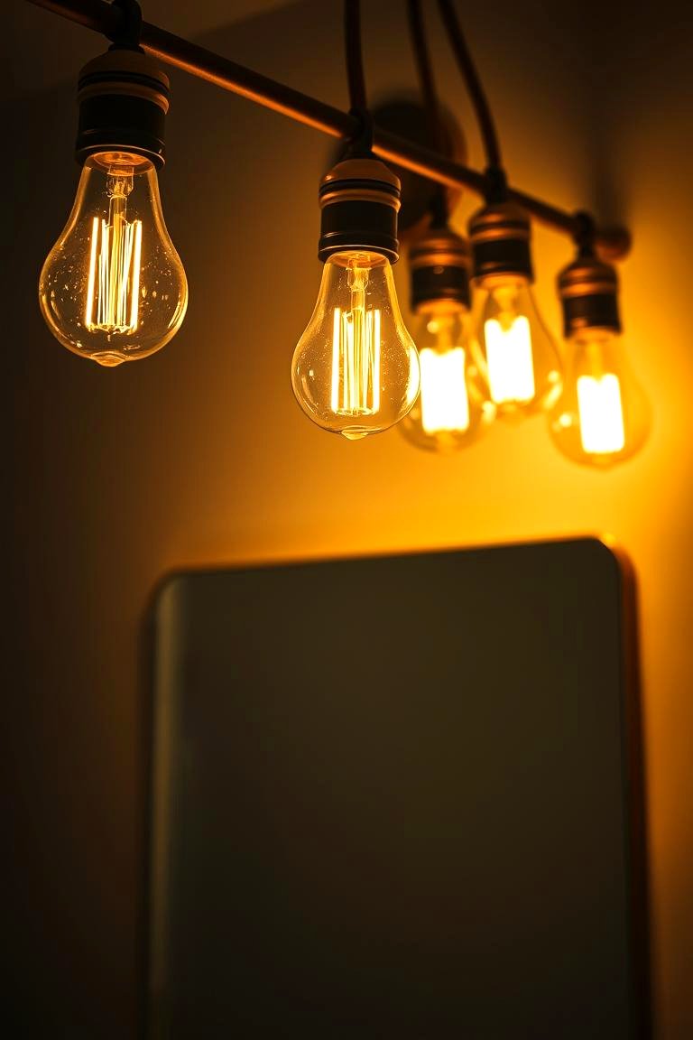 Vintage Edison Bulbs for Retro Charm - 24 Bathroom Lighting Ideas Over Mirror