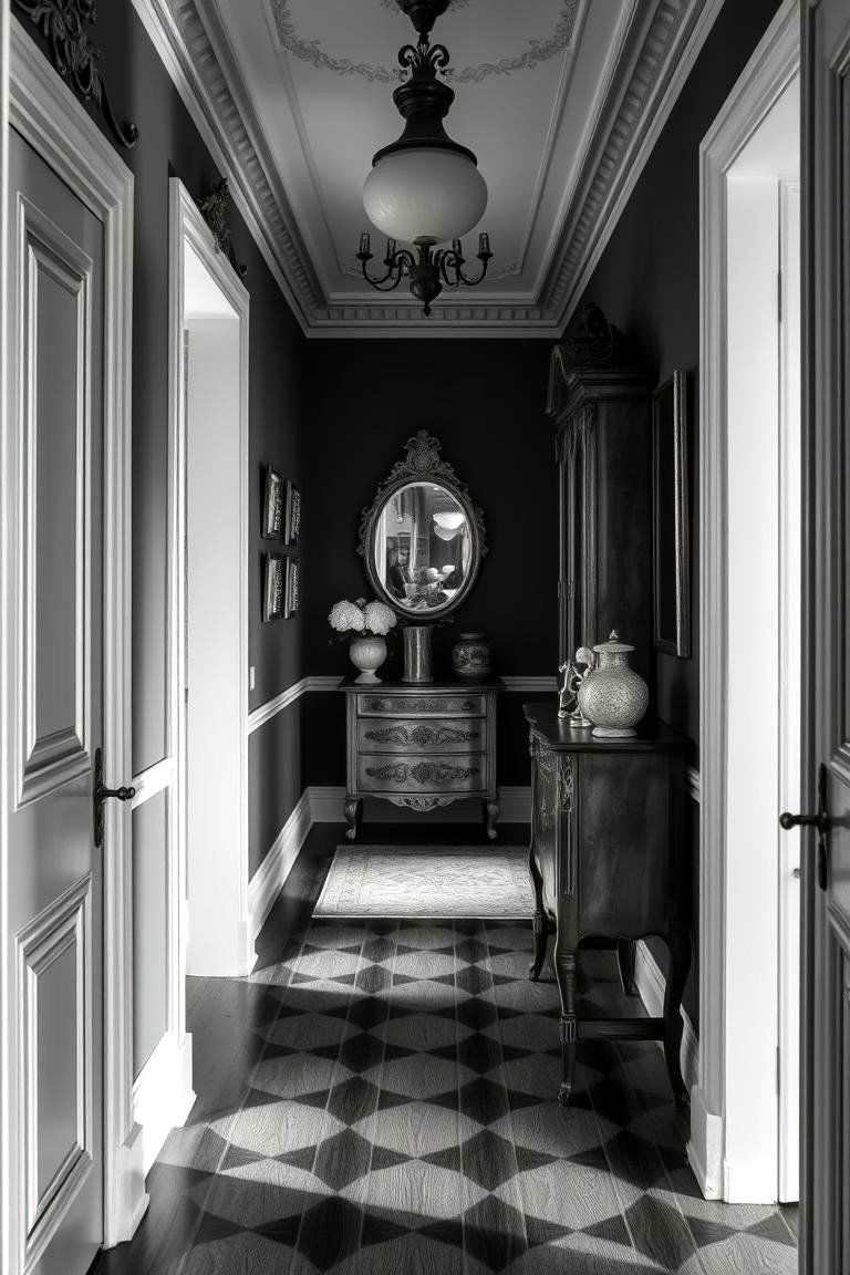 Vintage Elegance Elements - 24 Black and White Hallway Ideas