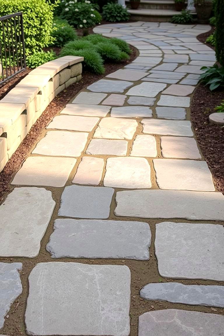Vintage Elegance Flagstone Walkway - 24 Flagstone Walkway Ideas