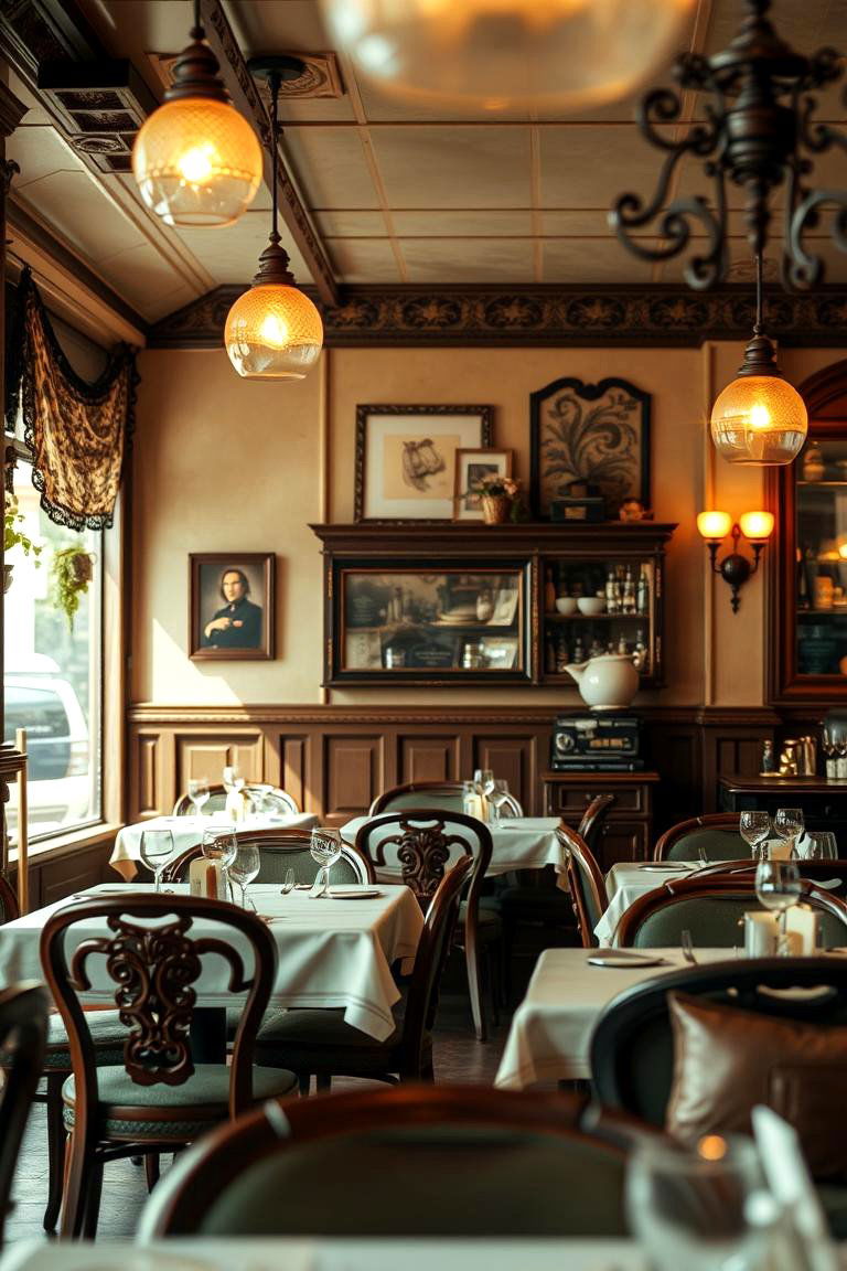 Vintage Elegance Setting - 24 Restaurant Interior Design Ideas