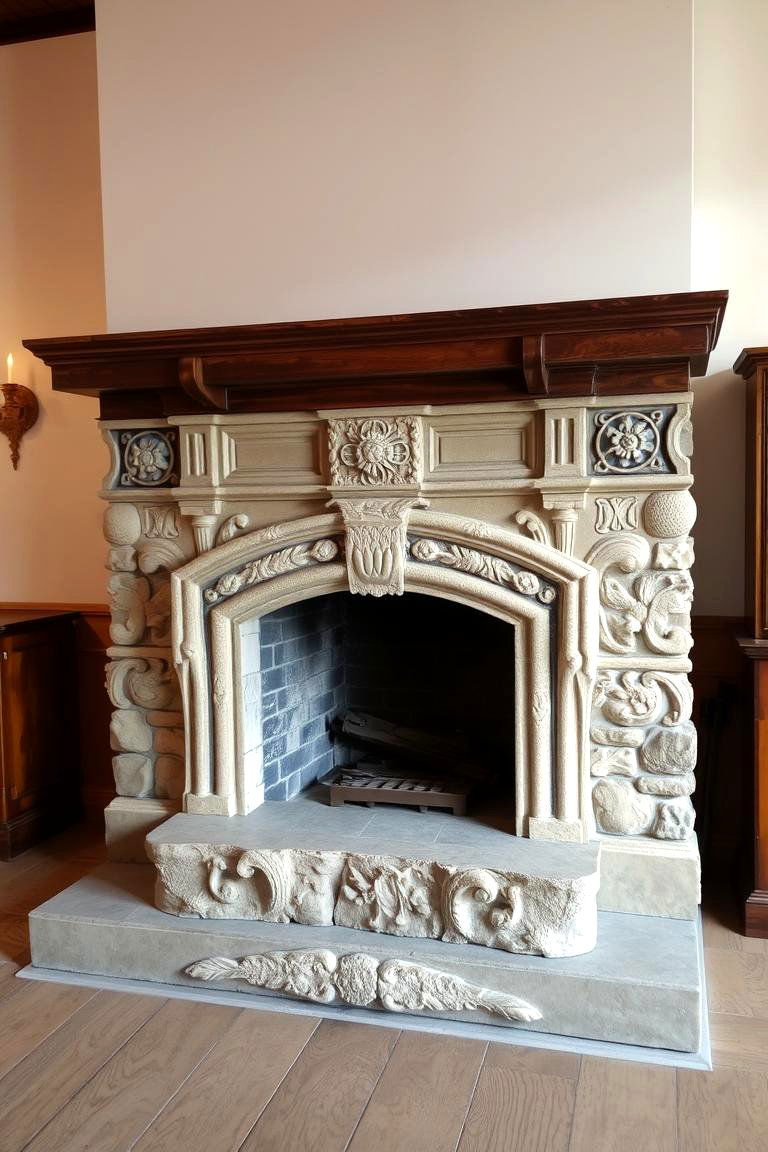 Vintage Elegance Stacked Stone Fireplace - 24 Stacked Stone Fireplace Ideas