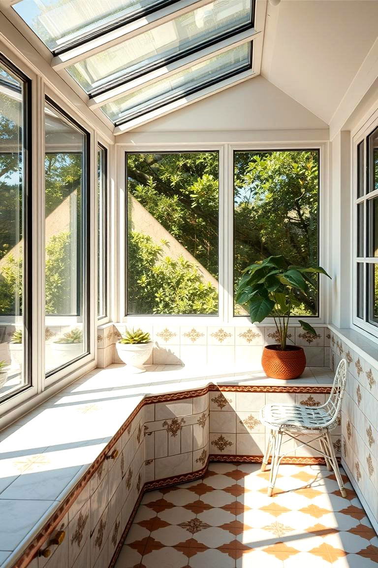 Vintage Enamel Tiles - 24 Sunroom Tile Floor Ideas