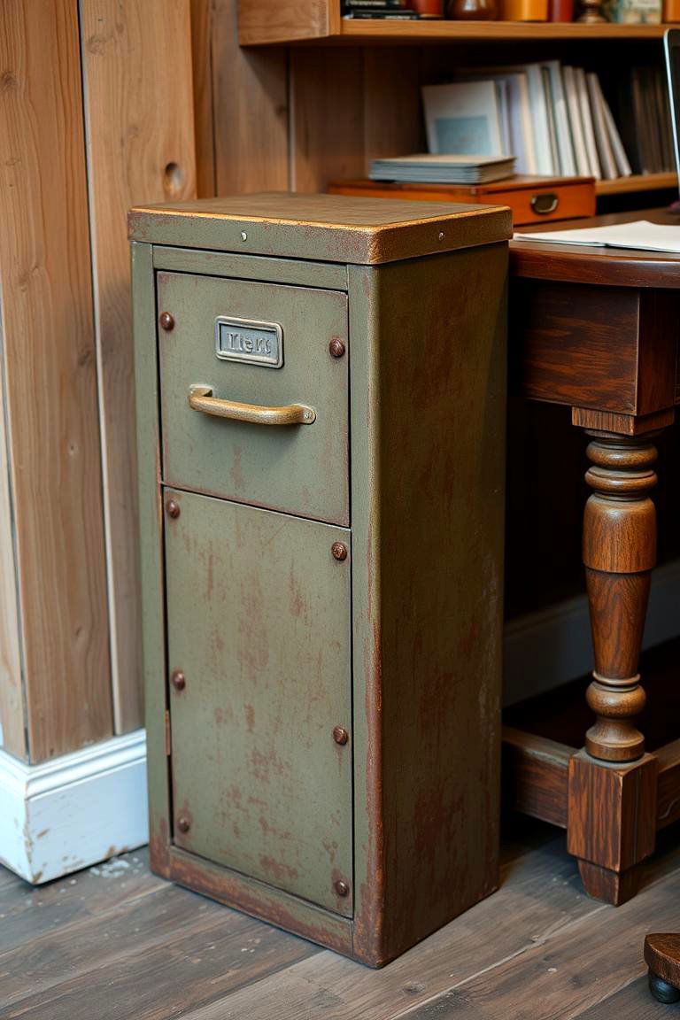 Vintage Filing Cabinet - 24 Rustic Home Office Ideas