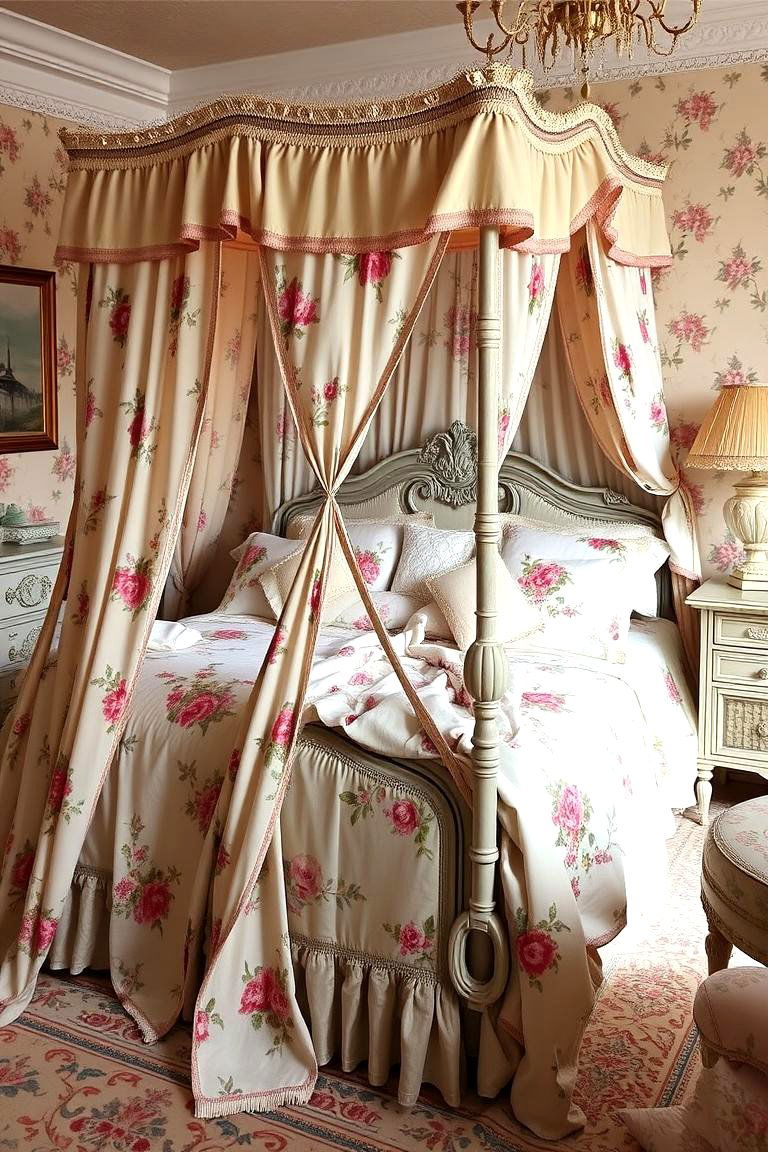 Vintage Floral Fabrics - 24 Country Bedroom Ideas