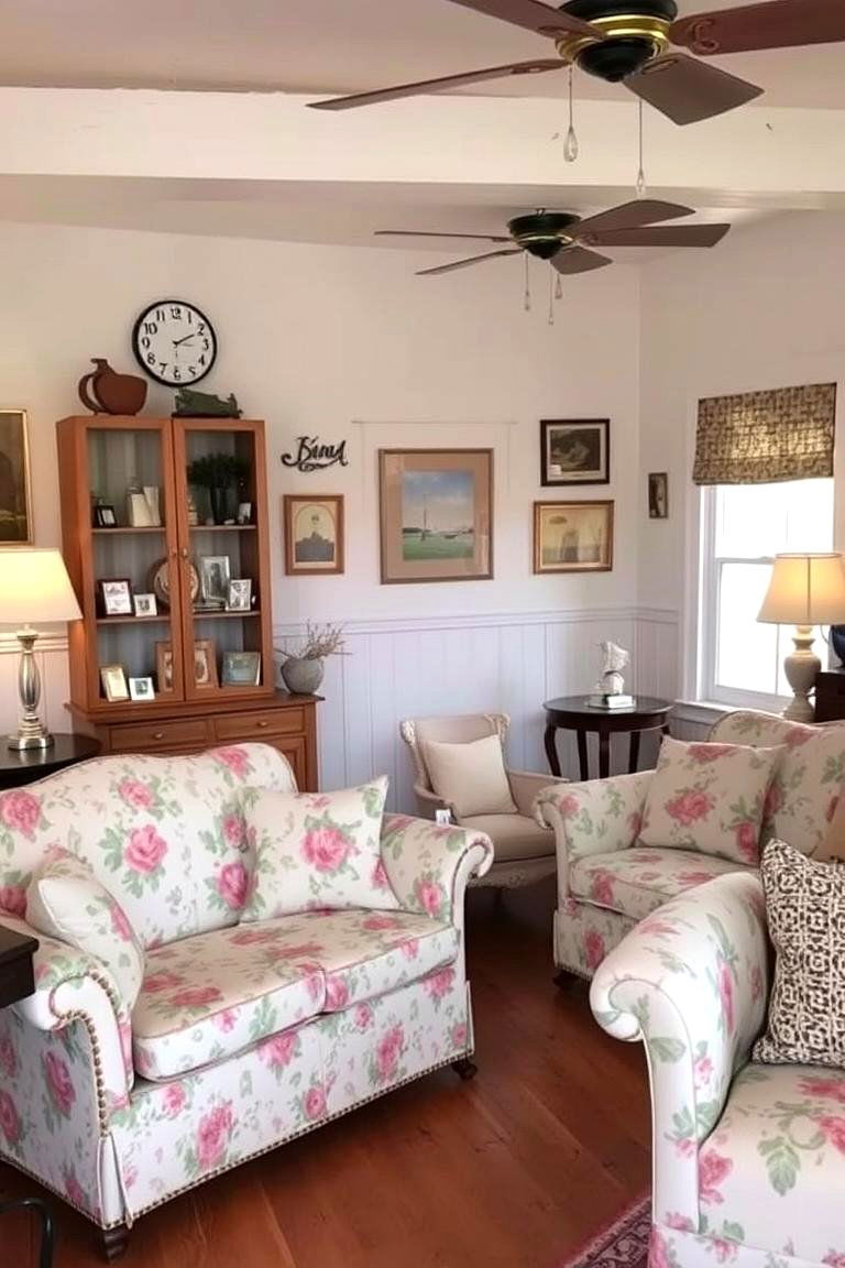 Vintage Floral Fusion - 24 Mismatched Sofas in Living Room Ideas