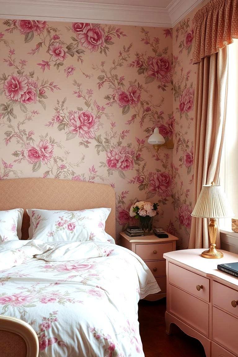 Vintage Floral Prints - 24 Bedroom Wall Painting Ideas