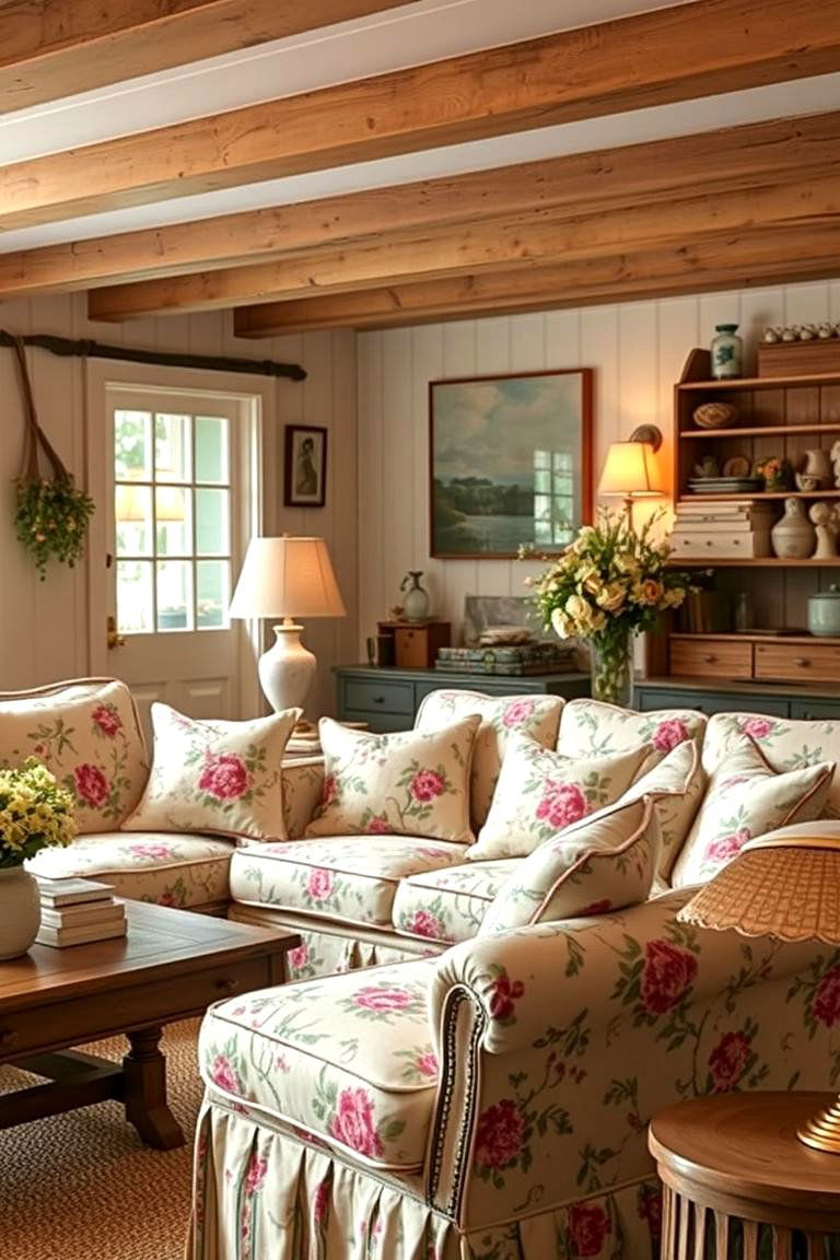 Vintage Floral Upholstery - 24 Cottagecore Interior Design Ideas