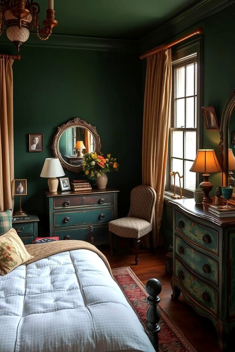 Vintage Forest Green Elegance - 24 Forest Green Bedroom Ideas