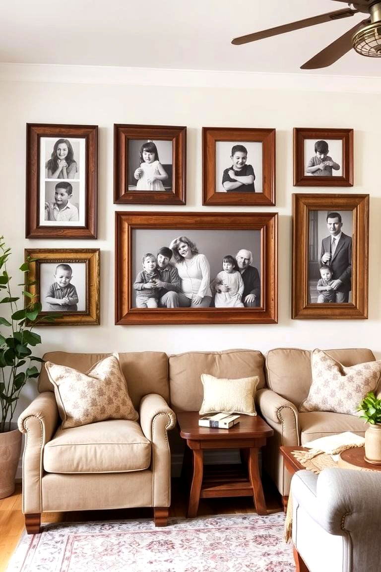 Vintage Frame Family Picture Wall - 24 Family Picture Wall Ideas