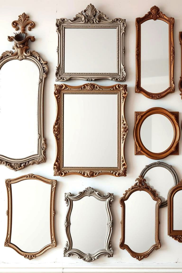 Vintage Framed Mirrors - 24 Wall Decor Ideas