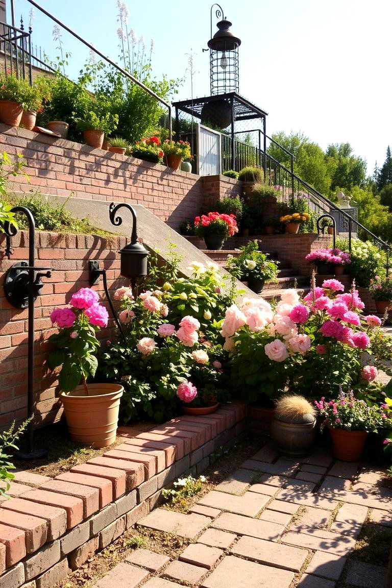 Vintage Garden with Historic Elements - 24 Sloping Garden Design Ideas