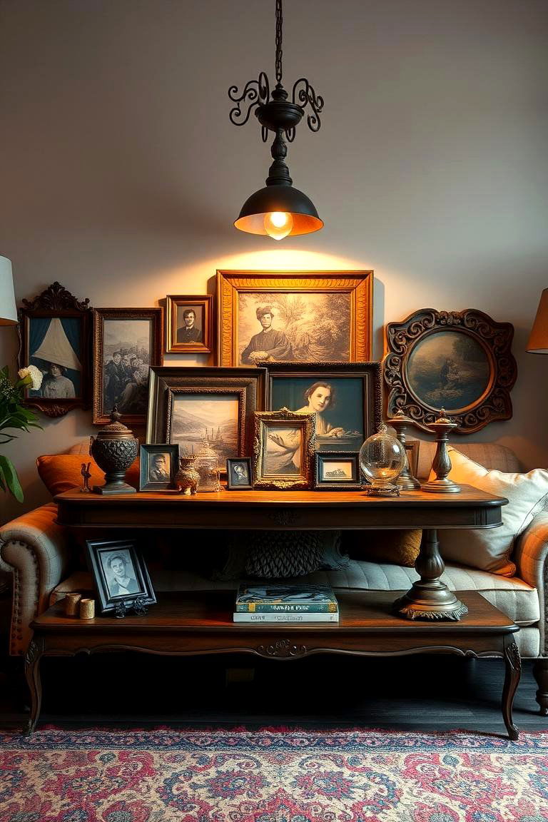 Vintage Glam Appeal - 24 Sofa Table Decor Ideas