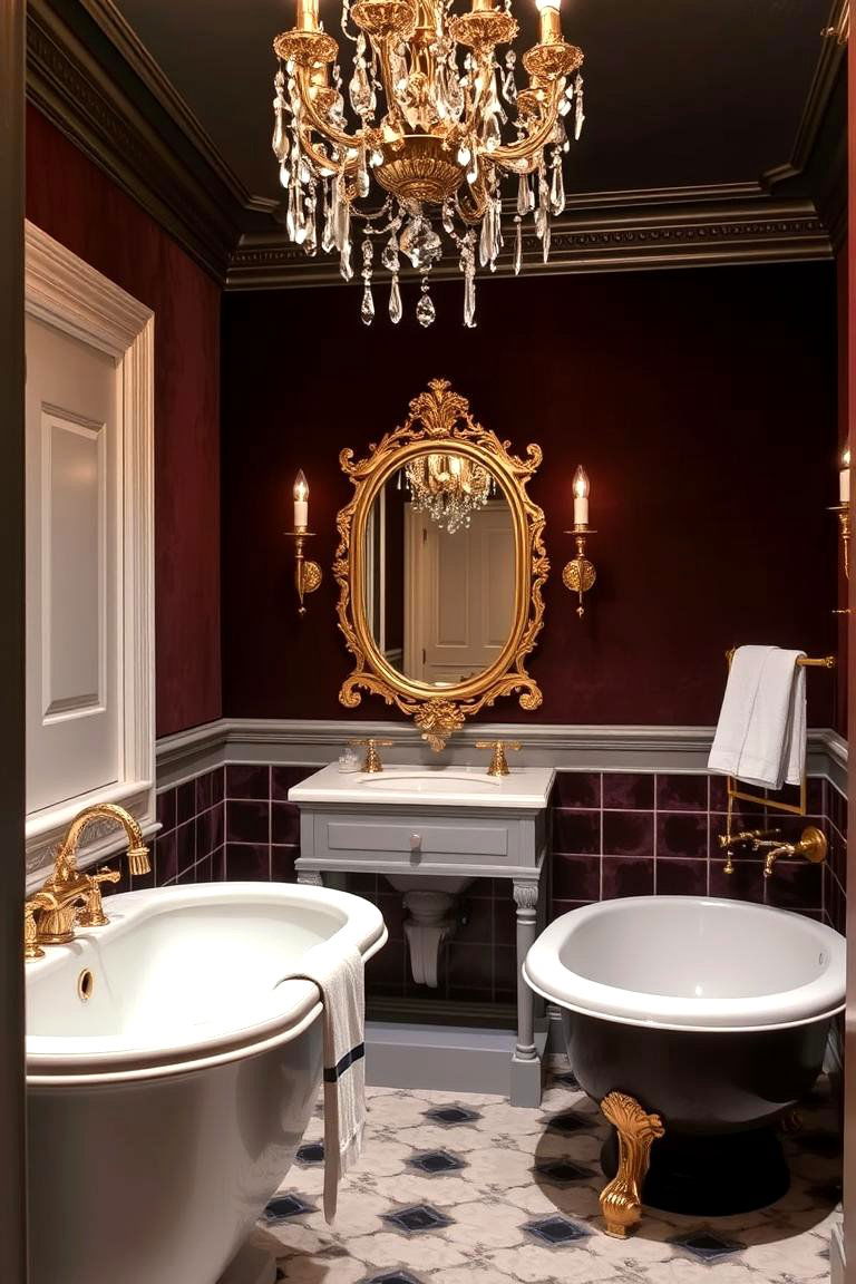 Vintage Glam Bathroom - 24 Basement Bathroom Ideas