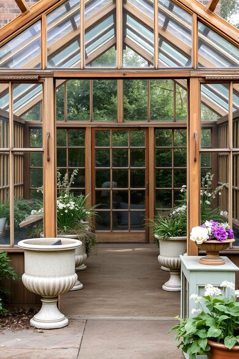 Vintage Glass Oasis - 24 Porch Greenhouse Ideas