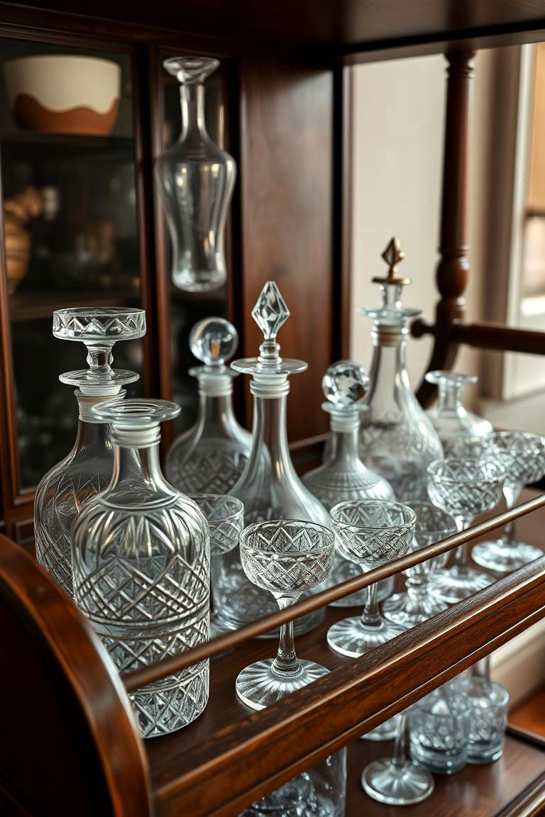 Vintage Glassware and Decanters - 24 Vintage Decor Ideas