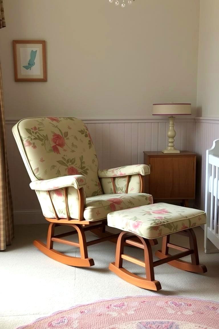 Vintage Glider or Rocking Chair for Comfort - 24 Vintage Nursery Ideas