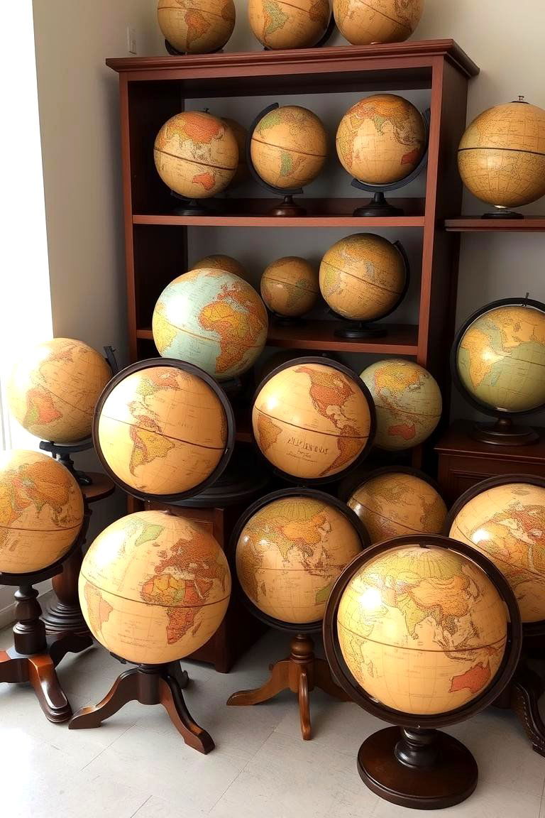 Vintage Globe Collections - 24 Dark Academia Interior Design Ideas