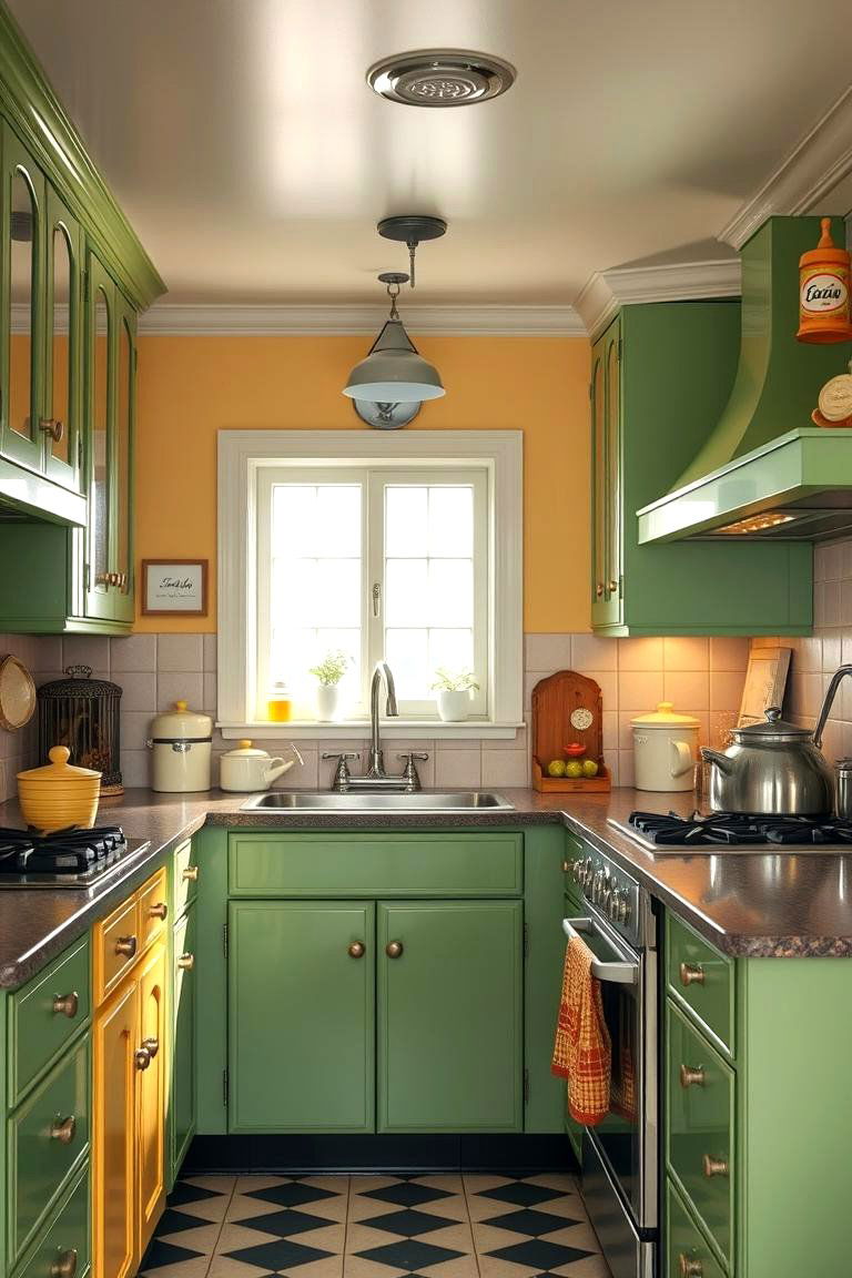 Vintage Green and Yellow Kitchen Accents - 24 Green and Yellow Kitchen Ideas