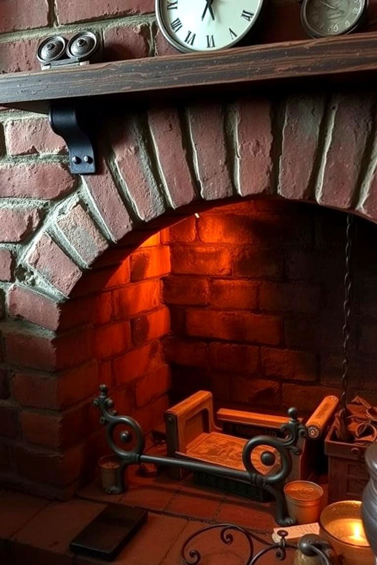 Vintage Hearth Charm - 24 Rustic Brick Fireplace Ideas