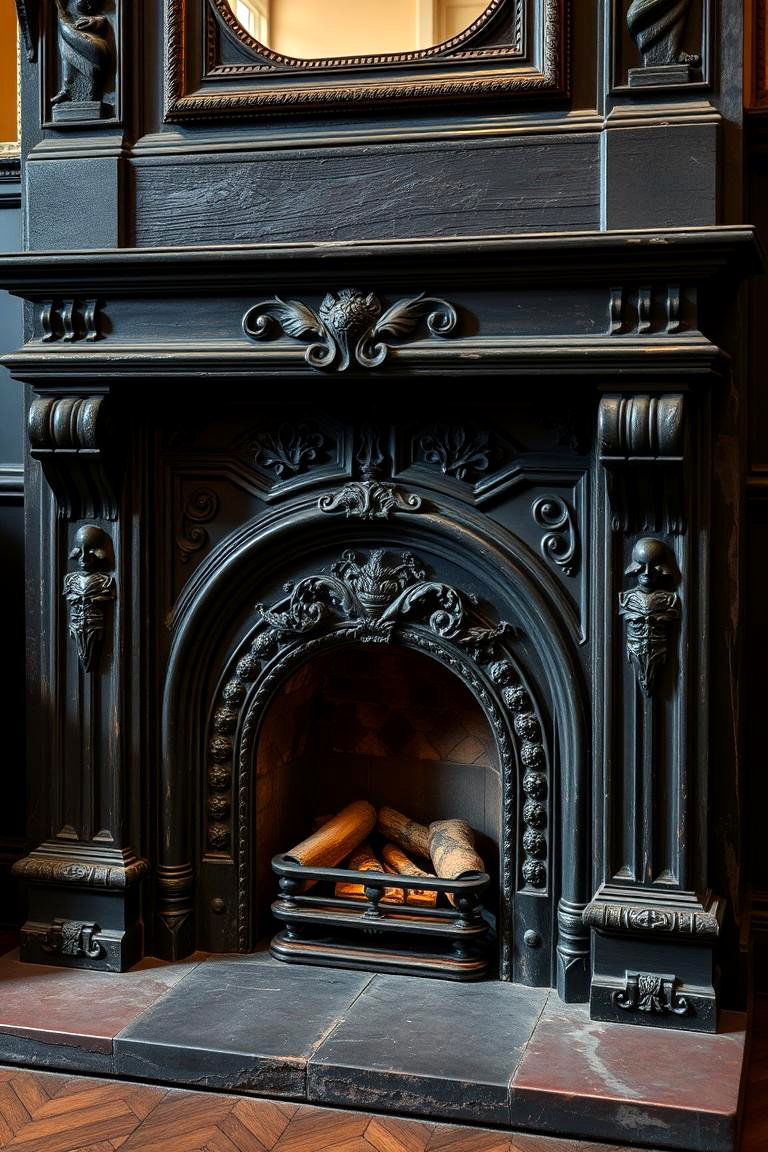 Vintage Heritage Detail - 24 Black Stone Fireplace Ideas