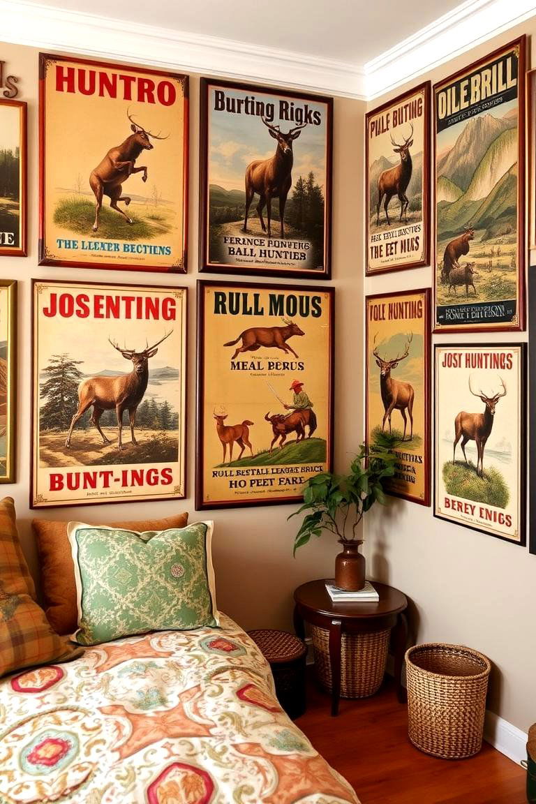 Vintage Hunting Posters - 24 Hunting Bedroom Ideas