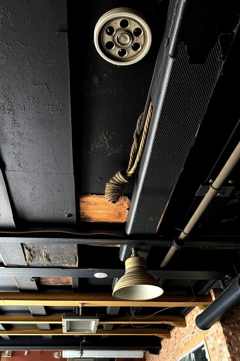 Vintage Industrial Black Ceiling - 24 black ceiling ideas