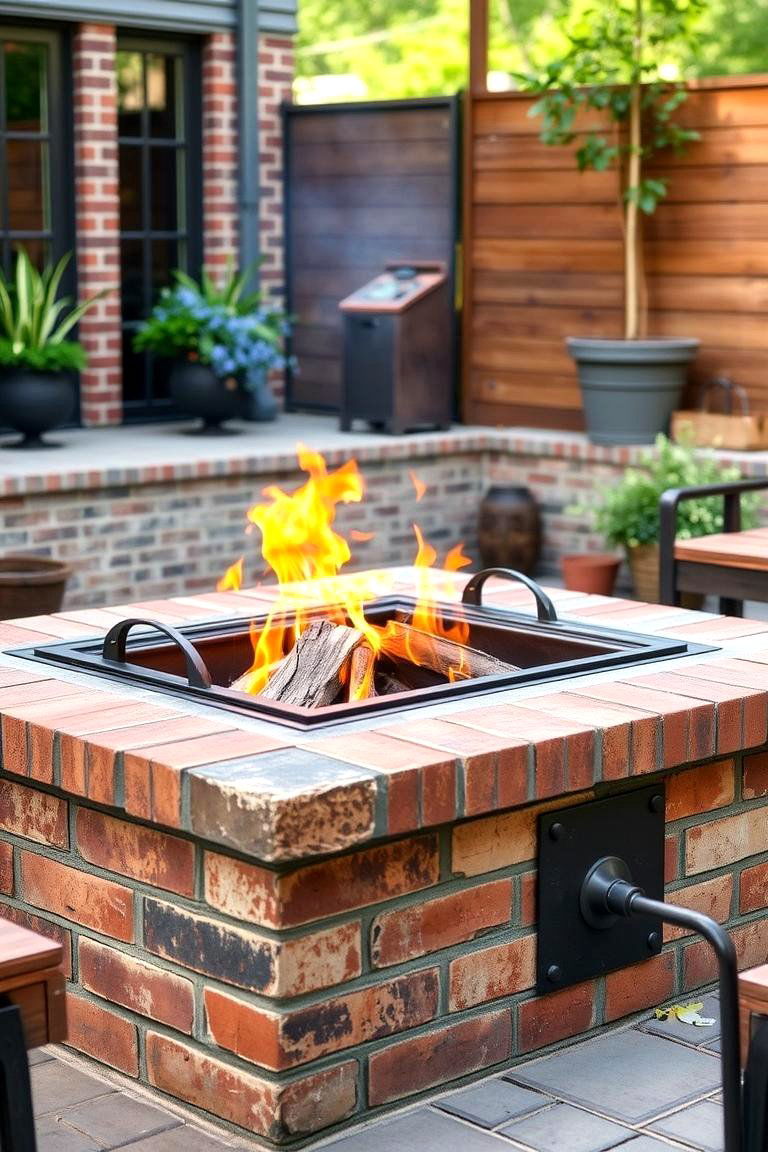 Vintage Industrial Brick Fire Pit - 24 Brick Fire Pit Ideas