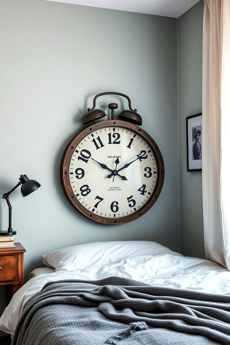 Vintage Industrial Clocks - 24 Hipster Bedroom Ideas