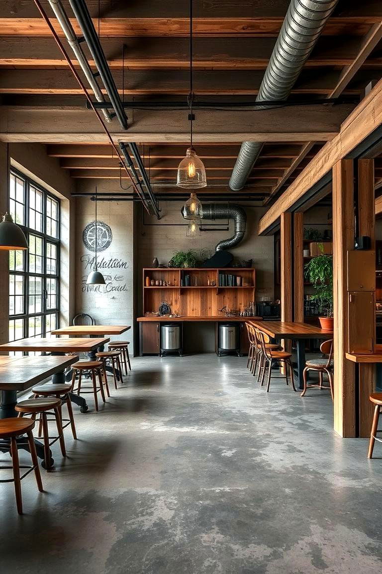 Vintage Industrial Concrete Look - 24 Concrete Floor Living Room Ideas