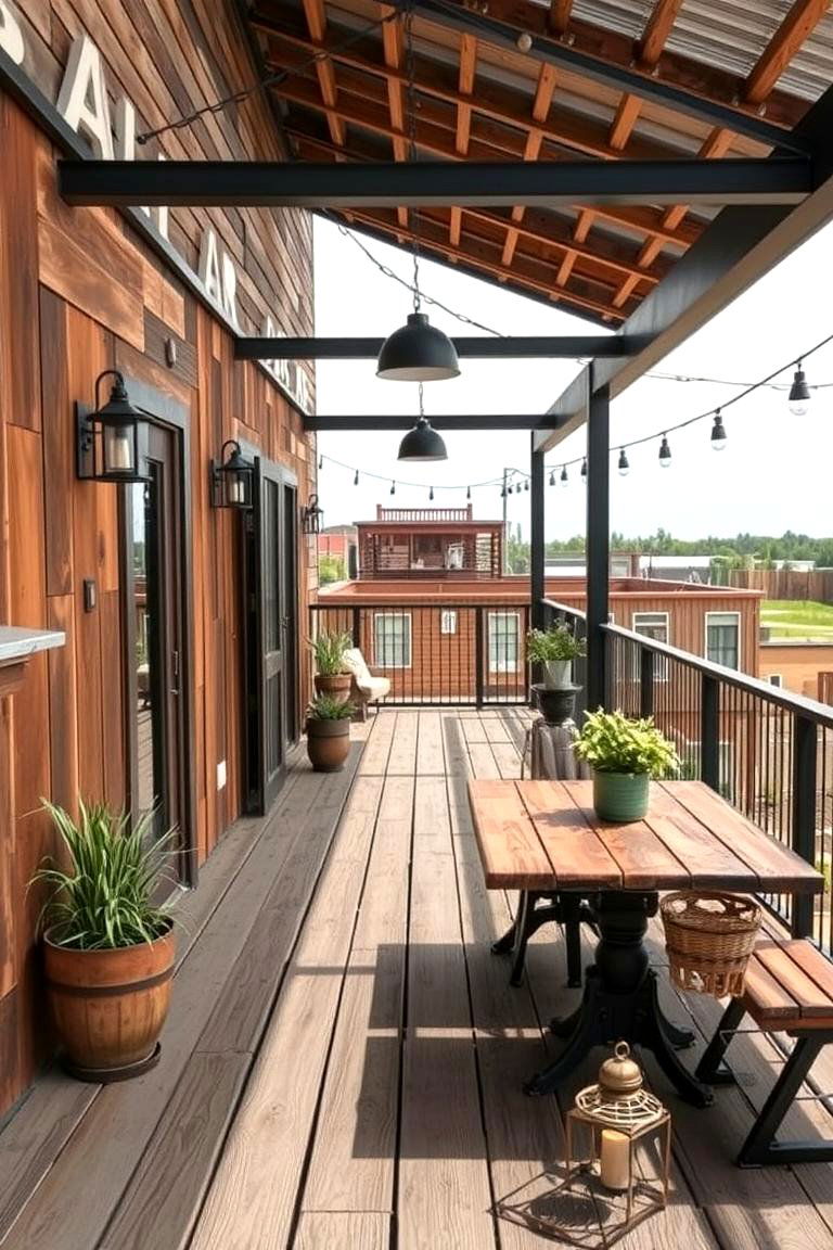 Vintage Industrial Deck - 24 Large Deck Ideas