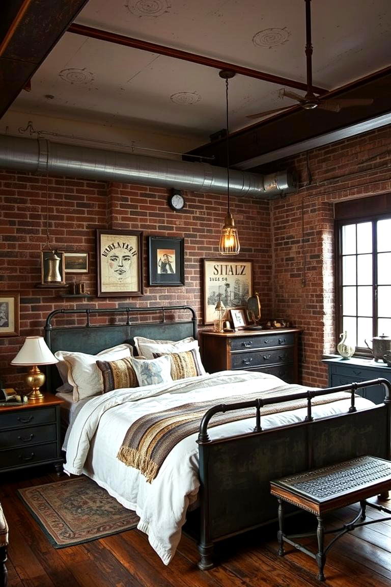 Vintage Industrial Fusion - 24 Loft Bedroom Ideas