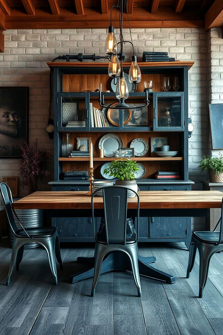 Vintage Industrial Hutch - 24 Dining Room Hutch Ideas