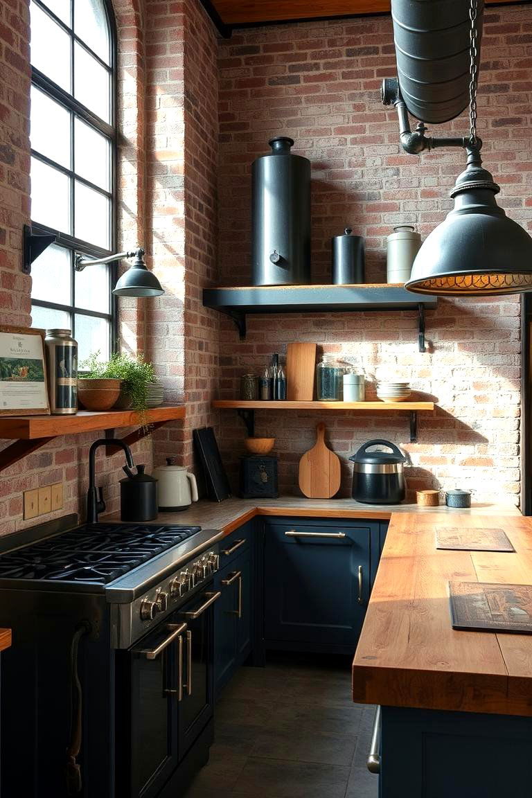 Vintage Industrial Touch Kitchen - 24 Rooftop Kitchen Ideas