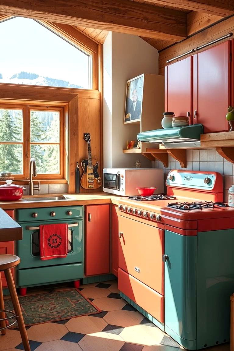 Vintage Inspired Appliances for Retro Charm - 24 Mountain House Kitchen Ideas