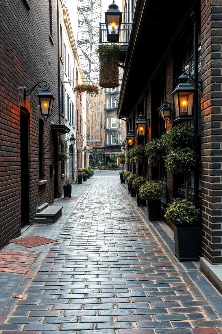 Vintage Inspired Black Brick Walkway - 24 Black Brick Walkway Ideas