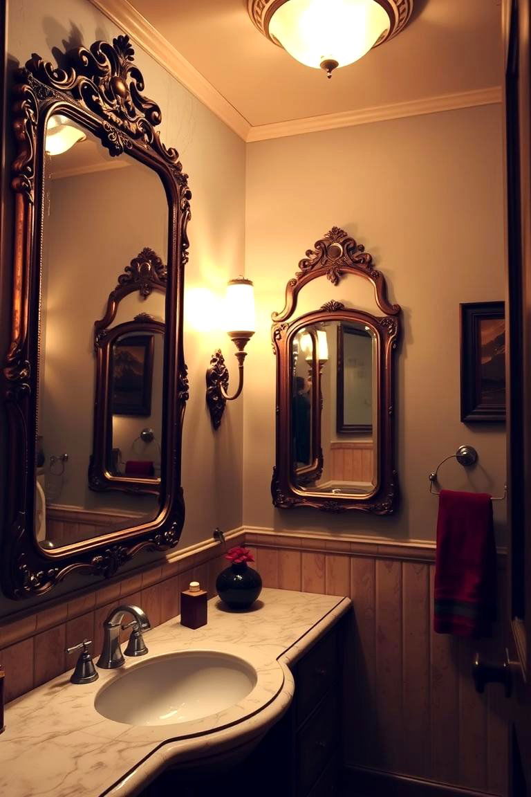 Vintage Inspired Fixtures - 24 Burgundy Bathroom Ideas