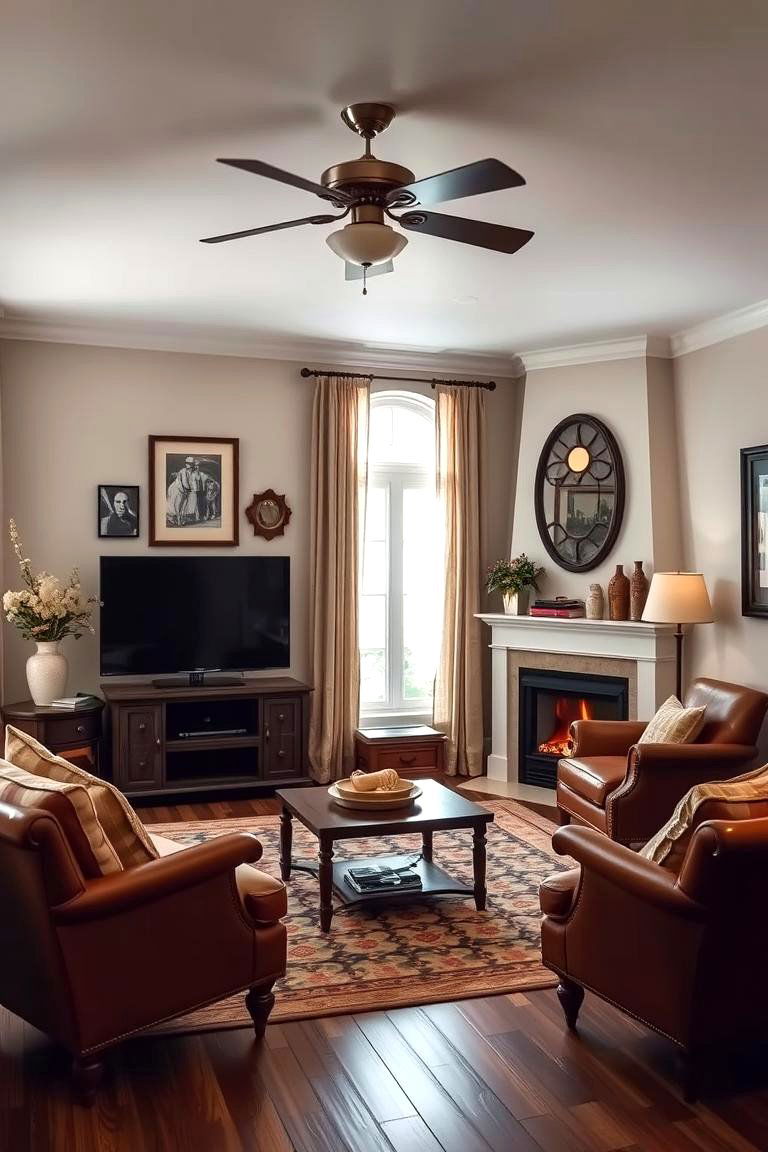 Vintage Inspired Fusion - 24 Tv Over Fireplace Ideas