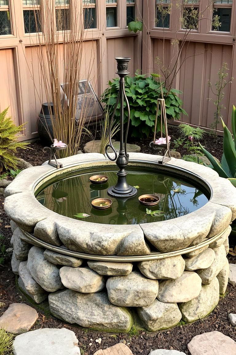 Vintage Inspired Garden Pond - 24 Raised Garden Pond Ideas