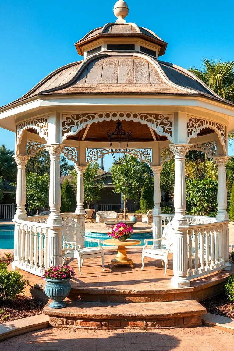 Vintage Inspired Gazebo - 24 Pool Gazebo Ideas