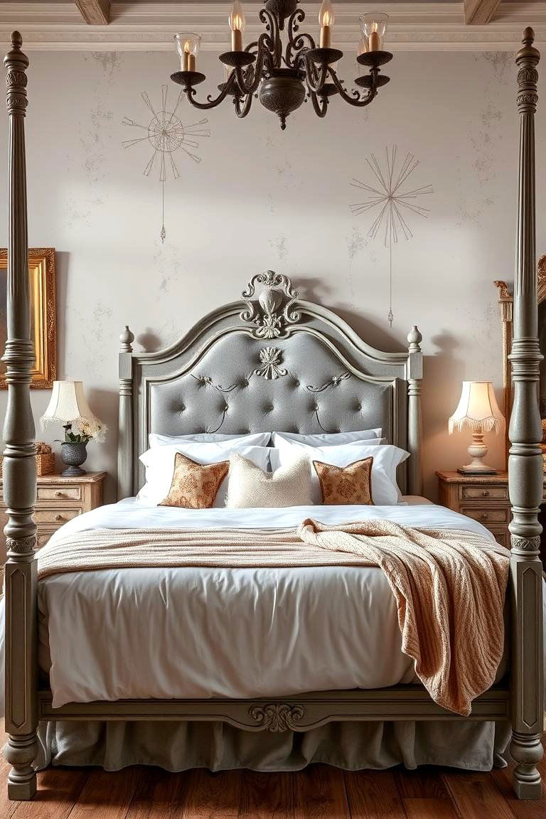 Vintage Inspired Grey Charm - 24 Grey Headboard Bedroom Ideas
