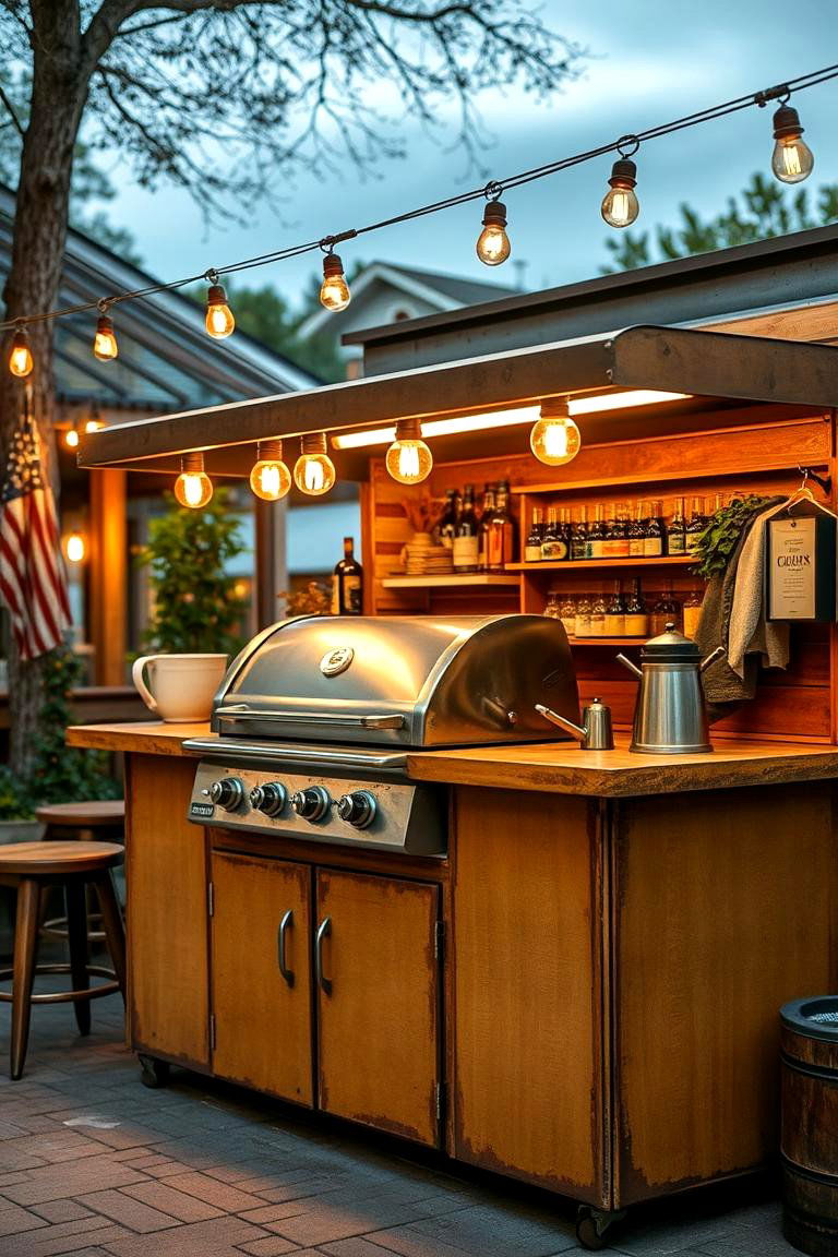 Vintage Inspired Grill Station - 24 Grill Station Ideas