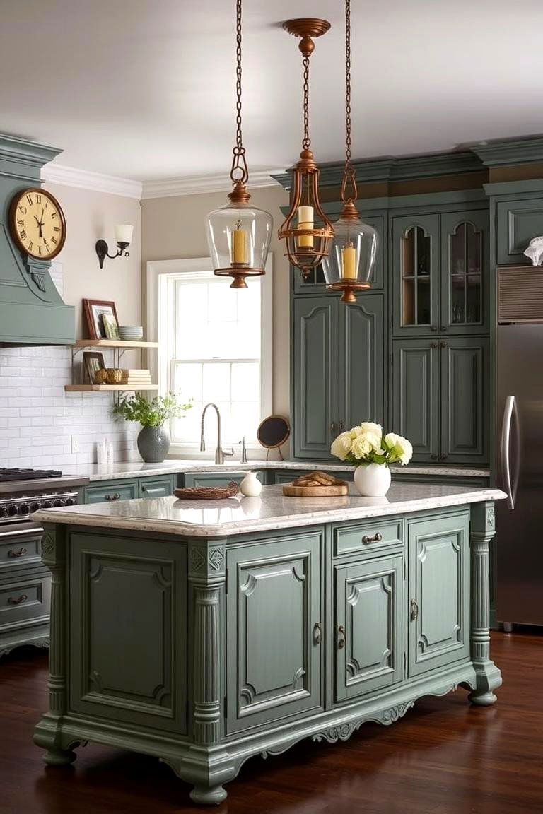 Vintage Inspired Island - 24 Small Kitchen Island Ideas