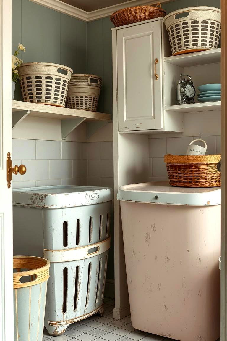 Vintage Inspired Laundry Baskets - 24 Laundry Basket Storage Ideas