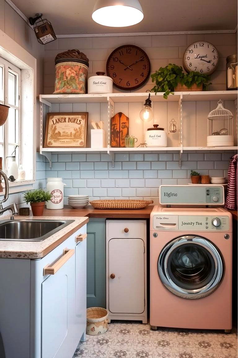 Vintage Inspired Laundry Space - 24 Garage Laundry Room Ideas