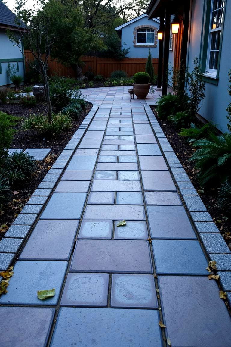 Vintage Inspired Layout - 24 Concrete Paver Walkway Ideas
