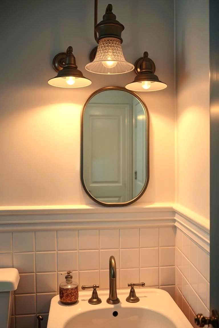 Vintage Inspired Lighting Fixtures - 24 Tuscan Bathroom Ideas